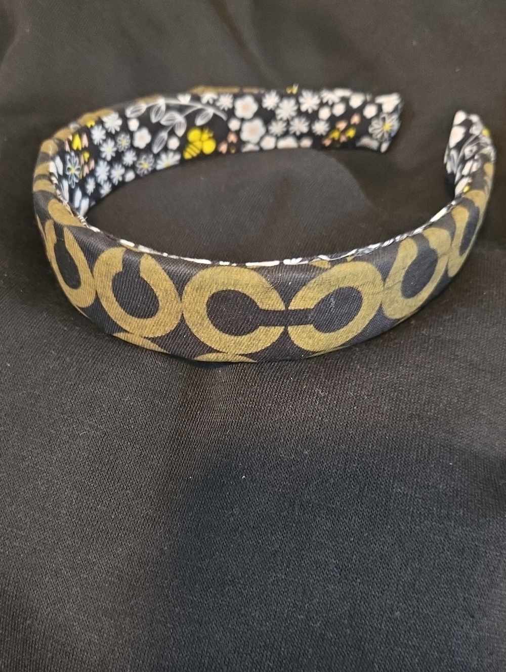 Black and Gold Patterned Women's Headband